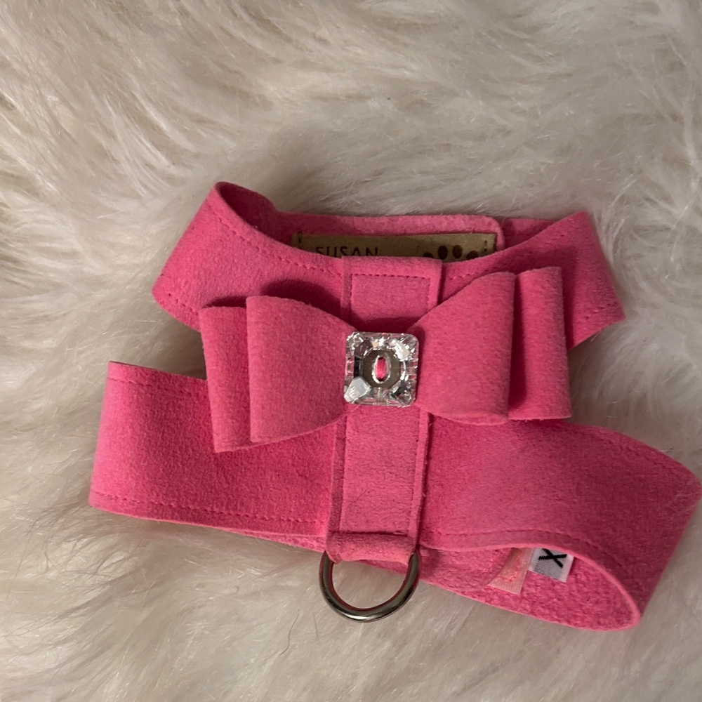 Susan Lanci Pink Tinkie Harness with Bow XS